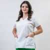 Bluza medicala Lotus Flex, stretch, alb, CVC-NP4 M