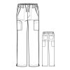 Pantaloni uniforma medicala, W123, 5355-KHAK