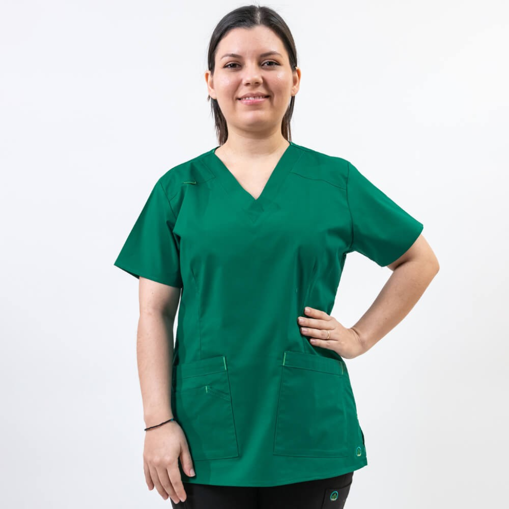 Bluza medicala Lotus Flex, stretch, verde hunter, CVC-NP1 XS