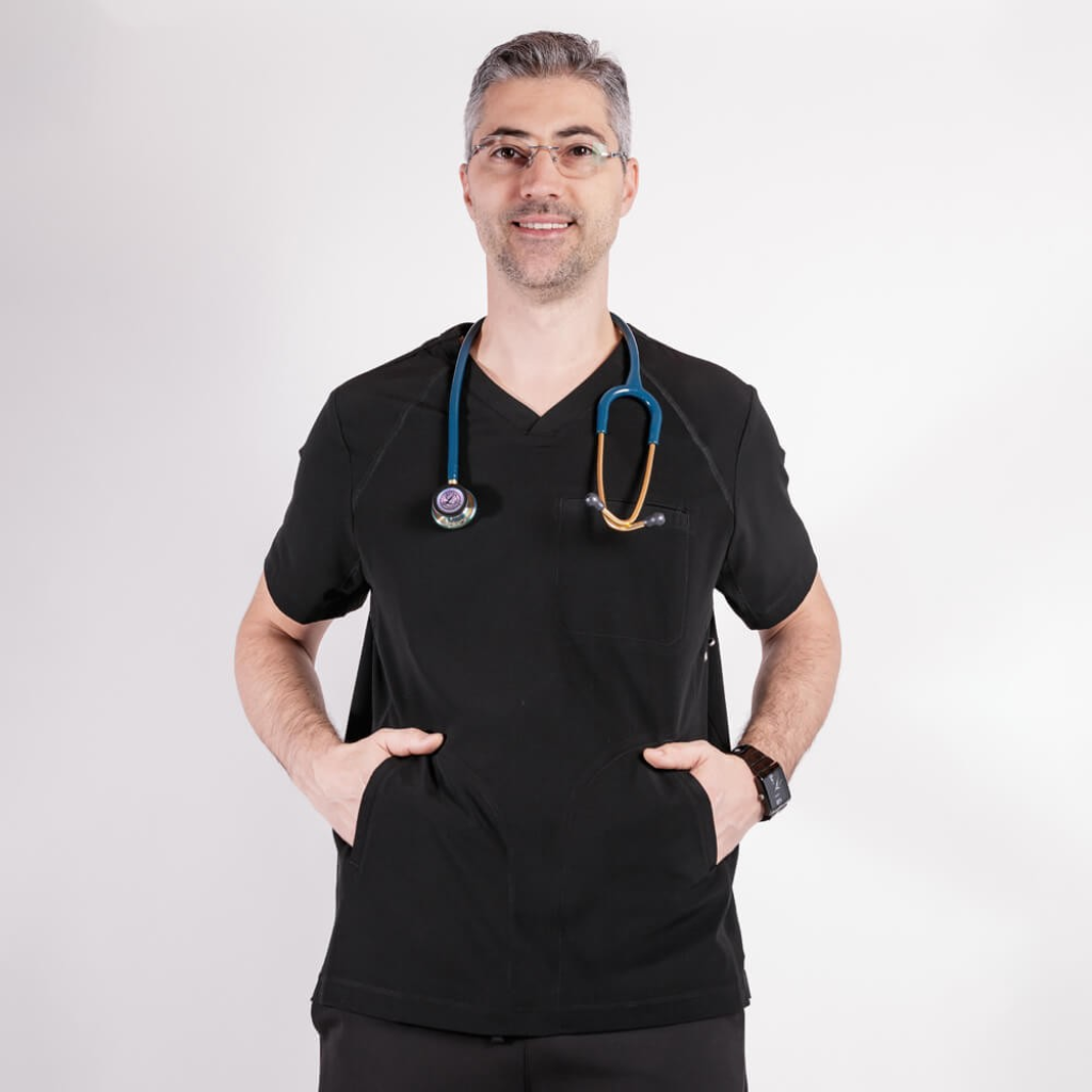 Bluza medicala Lotus Flex, stretch, negru, TS-NP9 2XL