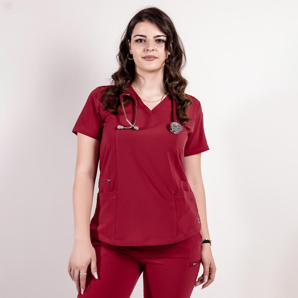 Costum medical Lotus Flex, stretch, visiniu, TS-NP7 TS-SP3