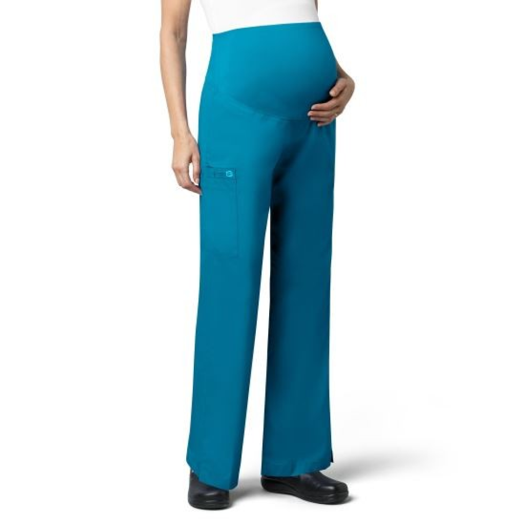 Pantaloni uniforma medicala, maternitate, WonderWork, 545-TEAL S